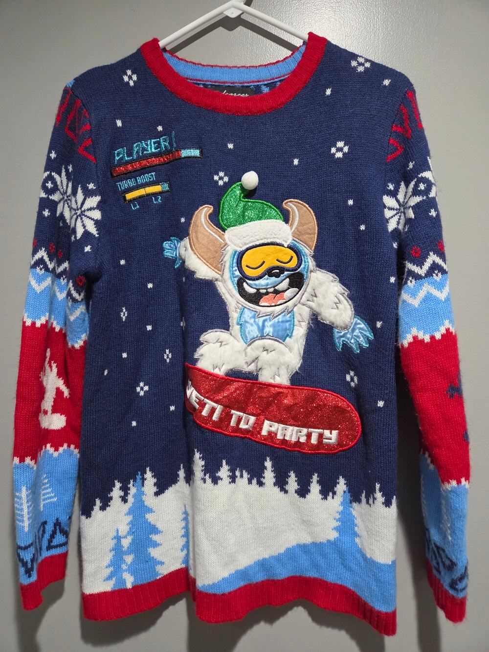 33 Degrees Youth XL "Yeti to Party" Ugly Christmas Sweater